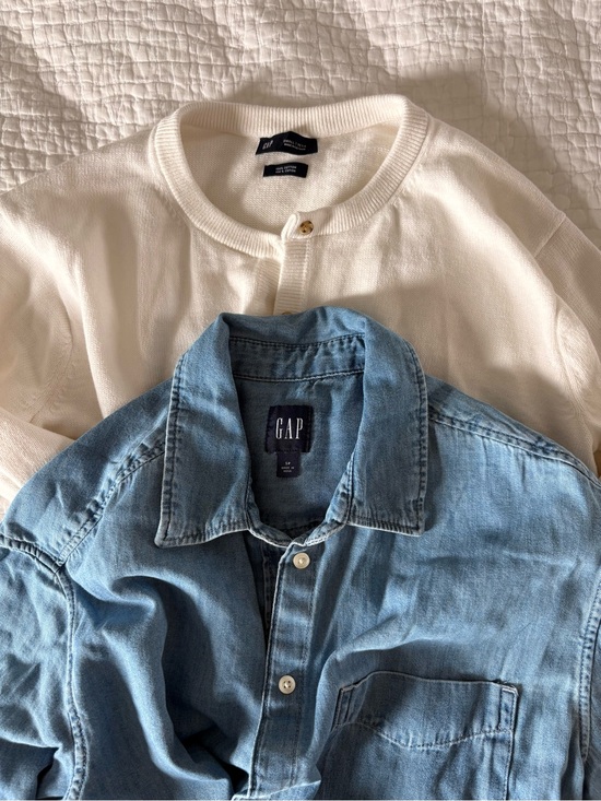 GAP Sweaters - GAP Relaxed Crop Cardigan and Denim Crop Shirt